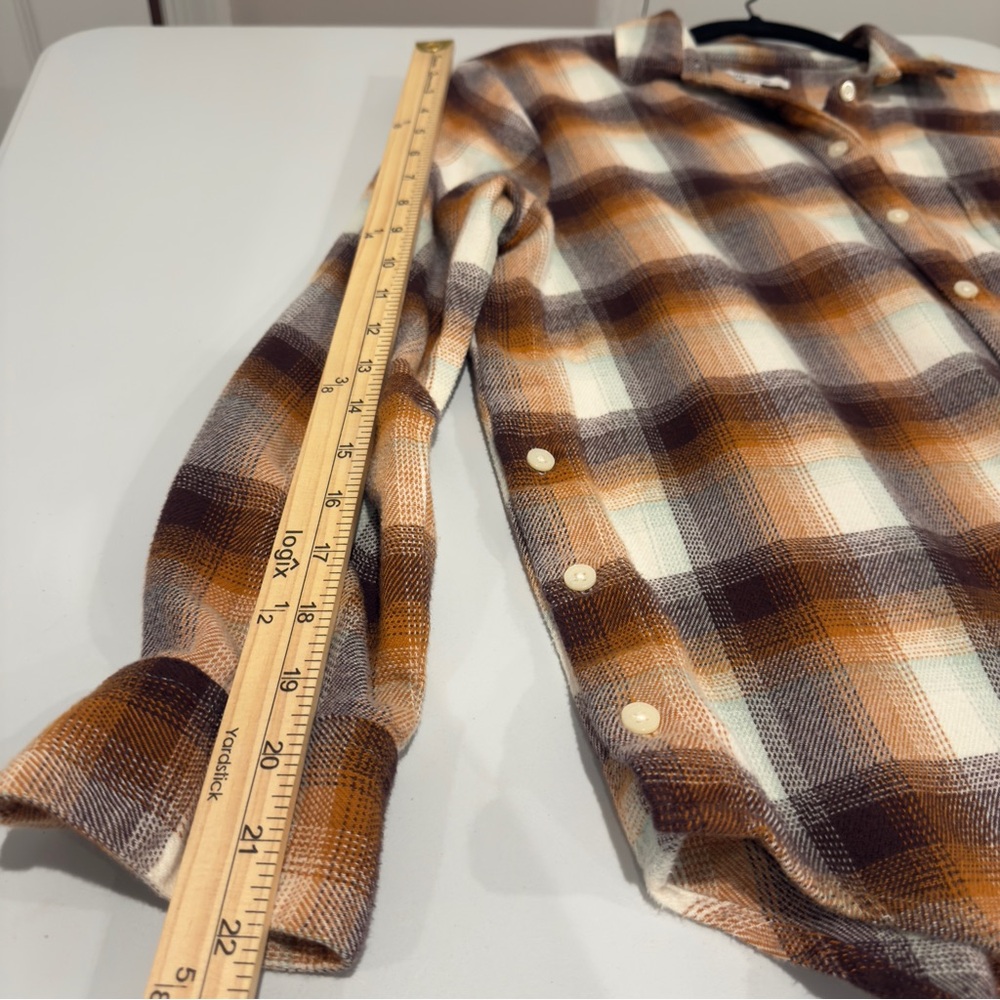 Madewell Flannel Oversized Ex-Boyfriend Button Down Shirt in Bickett Plaid Sz S - Picture 15 of 15